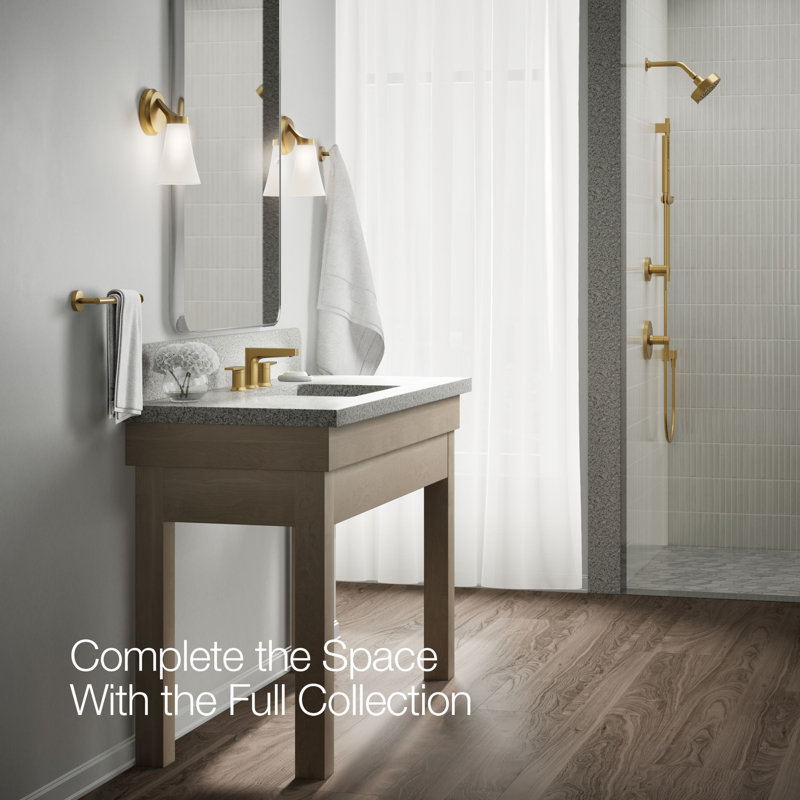 Kohler Taut Widespread Bathroom Faucet with Pop-Up Drain Assembly, 3 Hole 2-Handle Bathroom Sink Faucet, 1.2 gpm