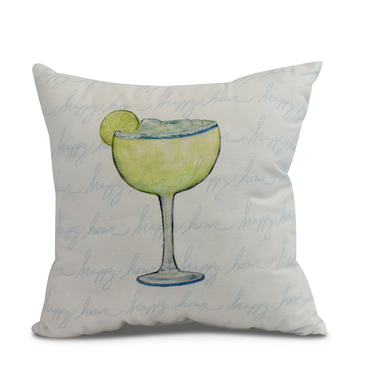 Housse de coussin d'extérieur carré Palmita Margarita, Bleu pâle, 16 po x 1 po