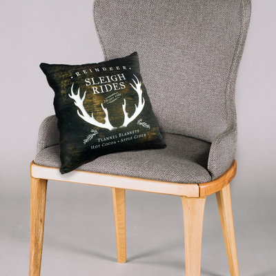  Reindeer Sleigh Rides Square Pillow Cover & Insert