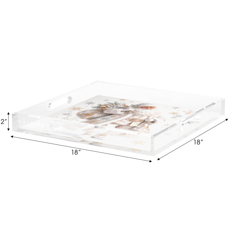 Acrylic Decorative Tray, 18"W x 18"D