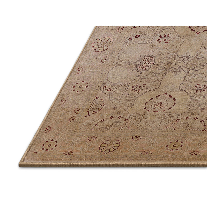 Tapis brun à motif floral Taki, Rectangle 5 pi x 7 pi