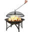 Foyer d'extérieur au feu de bois barbecue en acier avec pare-étincelles, grille à bûches et tisonnier