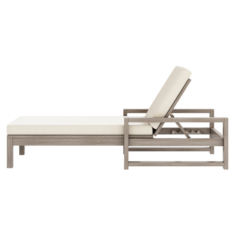 Armani Patio Chaise Lounge with Cushion & Adjustable Backrest（set of 2）, 2, Gray