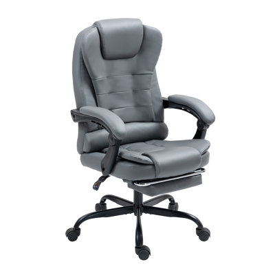 Big And Tall Executive Office Chair With Footrest, Ergonomic Recliner Swivel High Back Computer Chair