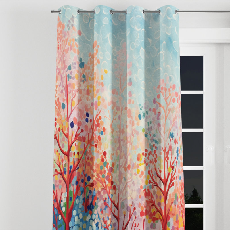 Ayeisha - Nautical Velvet Grommet Curtain - Room Darkening - 1 panel, 52" W x 95" L, Silver Grommets