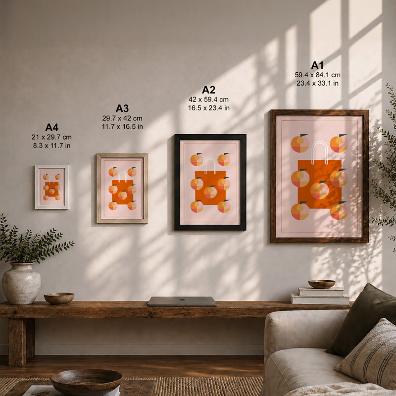 Bag And Peaches Modern - Print, Unframed, A1 - 84.1 x 59.4 cm
