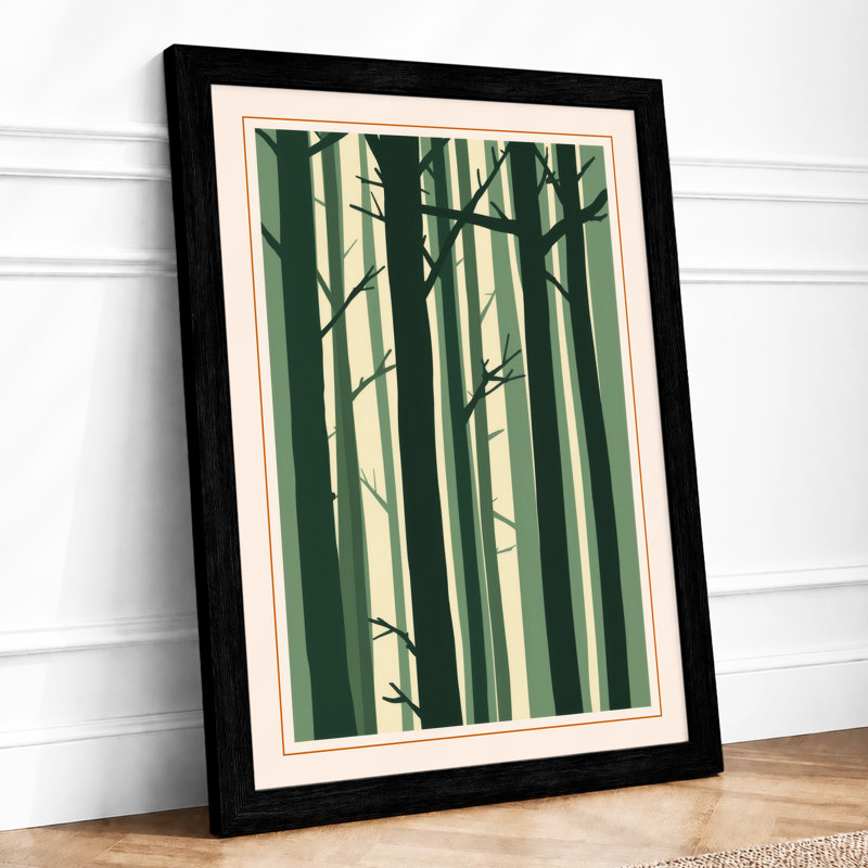 Quiet Forest Lines Scandinavian - Print, Black, A4 - 29.7 x 21.0 cm