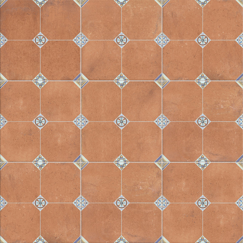 Carreau de porcelaine à motif de mur et de sol 13 po x 13 po Manises Decor Cuero