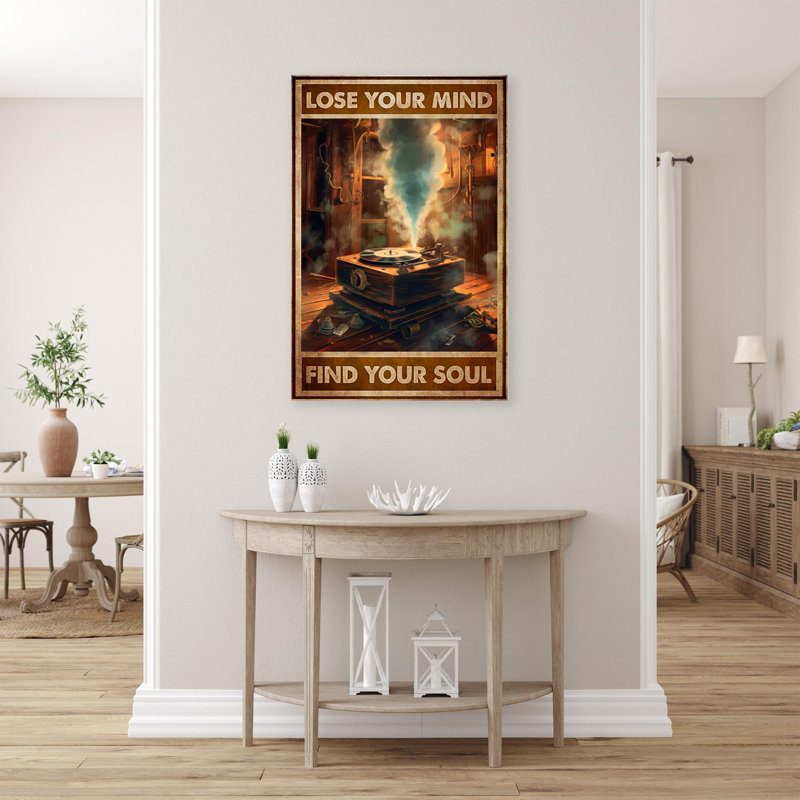Impression sur toile, disques vinyle, H 36 po x l 24 po x P 1,25 po