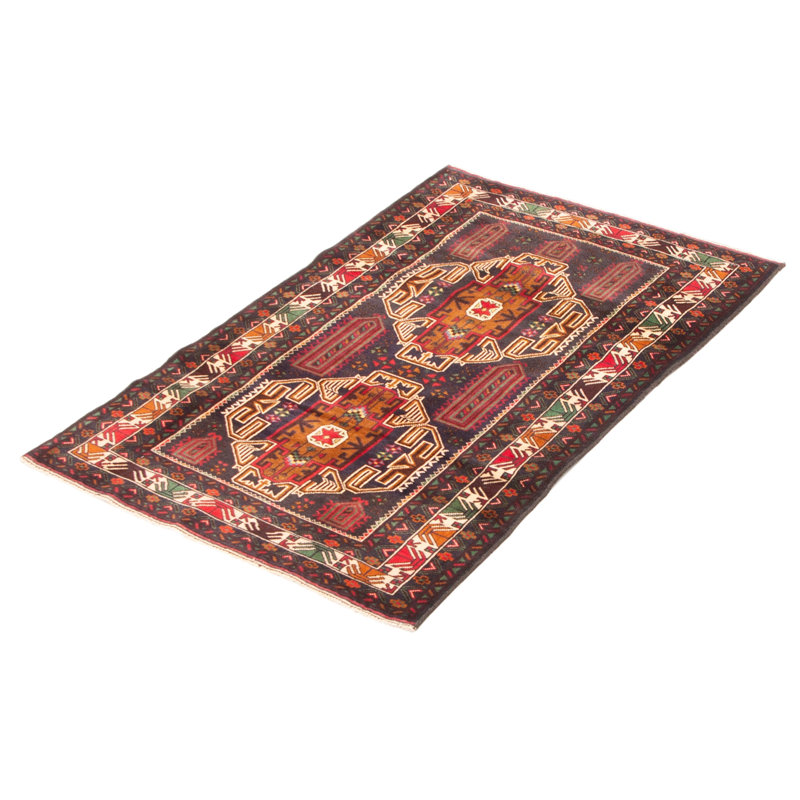 Tapis noir Teimani 2 pi 10 po x 4 pi 9 po