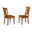7 Piece Dining Set Consist of a Rectangle Dining Room Table with Butterfly Leaf and 6 Wood Seat Chairs, Saddle Brown-603548453-620017567