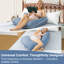  Coussins de grossesse avec matériau Tencel, oreiller de maternité complet en forme de 7 pour les dormeurs latéraux 60 pouces - soutien pour le dos, les hanches, le ventre, les jambes-1695332749