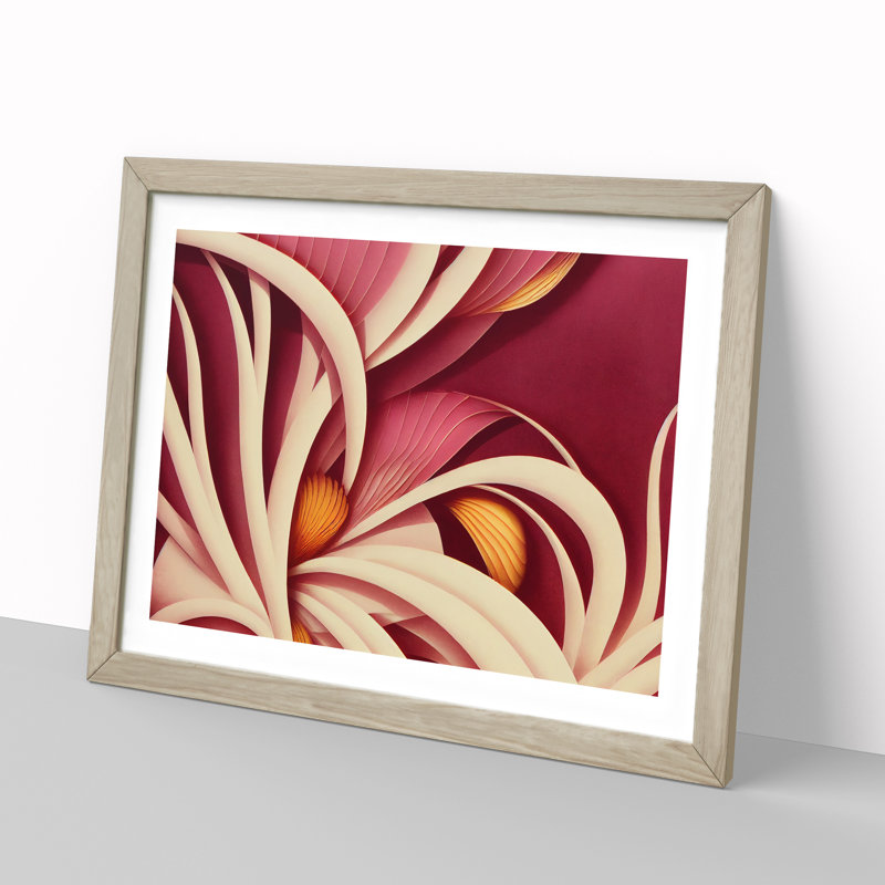 Fine Flowers Deco - Single Picture Frame Print, 25cm H x 34cm W x 2cm D, Oak