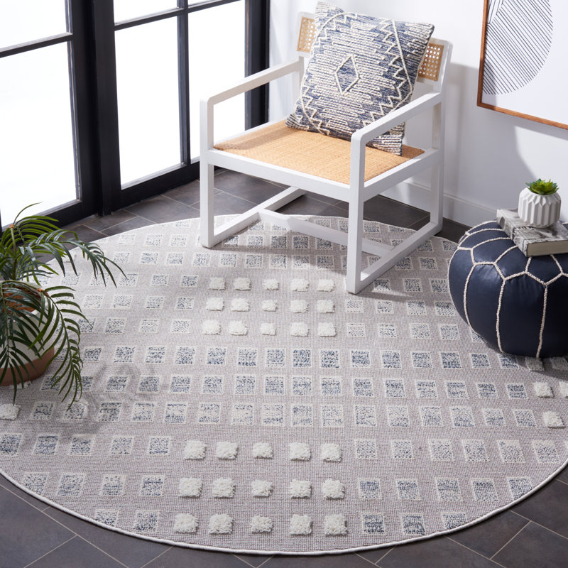 Delu Trends Performance Geometric Rug, Round 6'7"