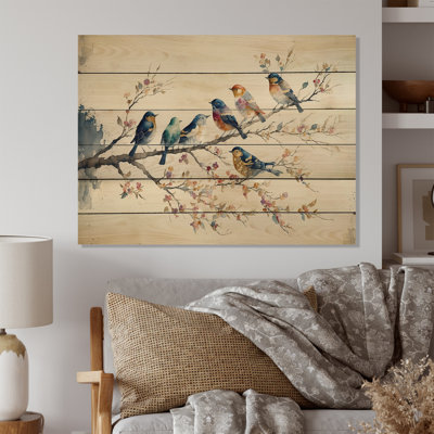 Multicolor Birds On Plum Blossoms Tree VIII " Multicolor Birds On Plum Blossoms Tree VIII "