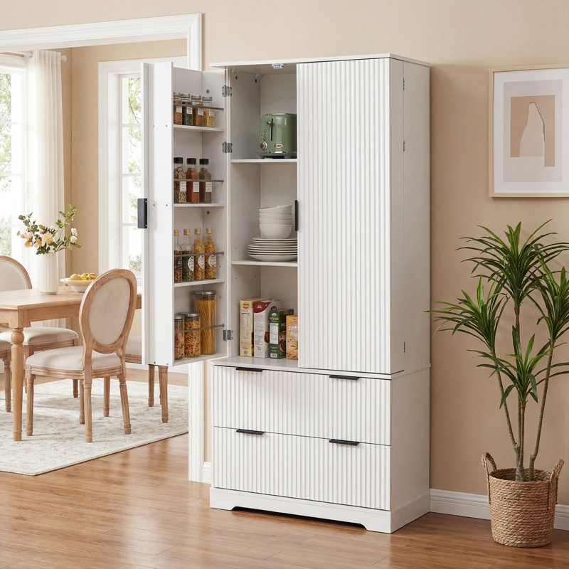 Garde-manger en MDF de l 31,49 po x P 15,75 po x H 71,65 po - Blanc