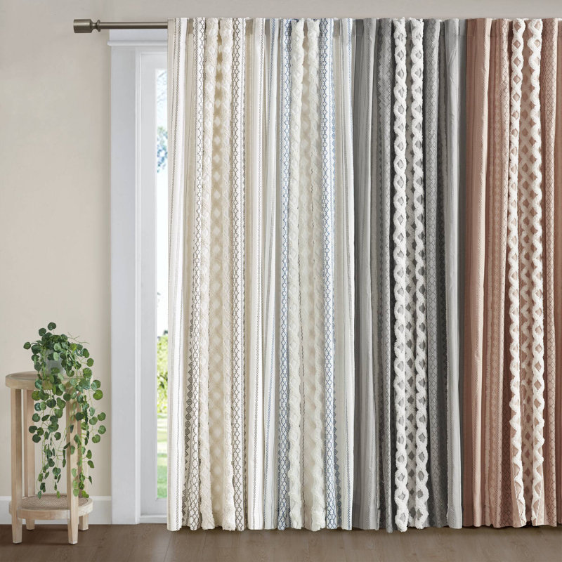 Panneau de rideau simple Boho Imani, Rosé, L 50 po x L 95 po