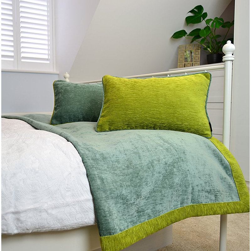 Baccus Blanket, Duck Egg/Lime