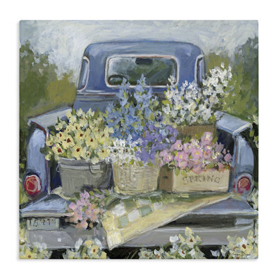 Camion-lit avec toile fleurs, design par Susan Winget