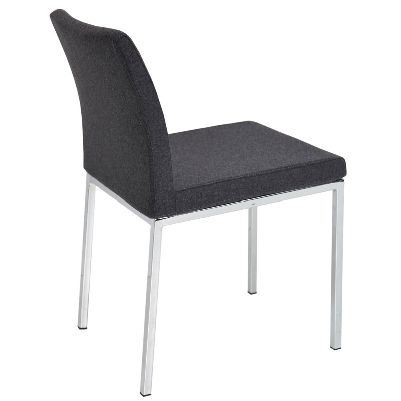 Chaise d'appoint en métal Aria, Laine argentée, Chrome