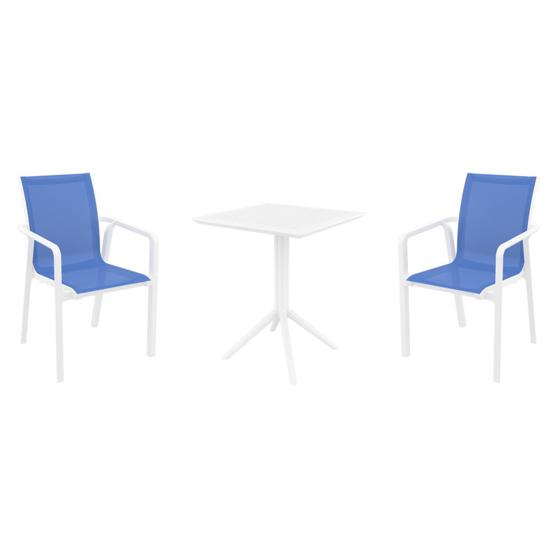 Ensemble bistro 23,6 po Farrah, Blanc / Bleu