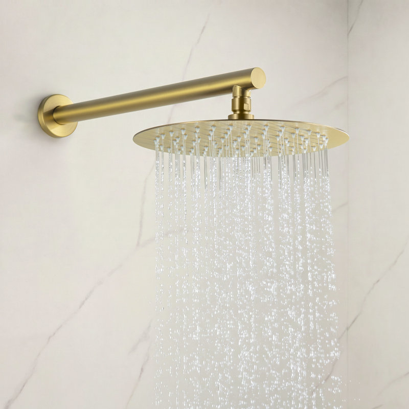 Circular Wall Mounted with Rough-In Valve, Brushed Gold