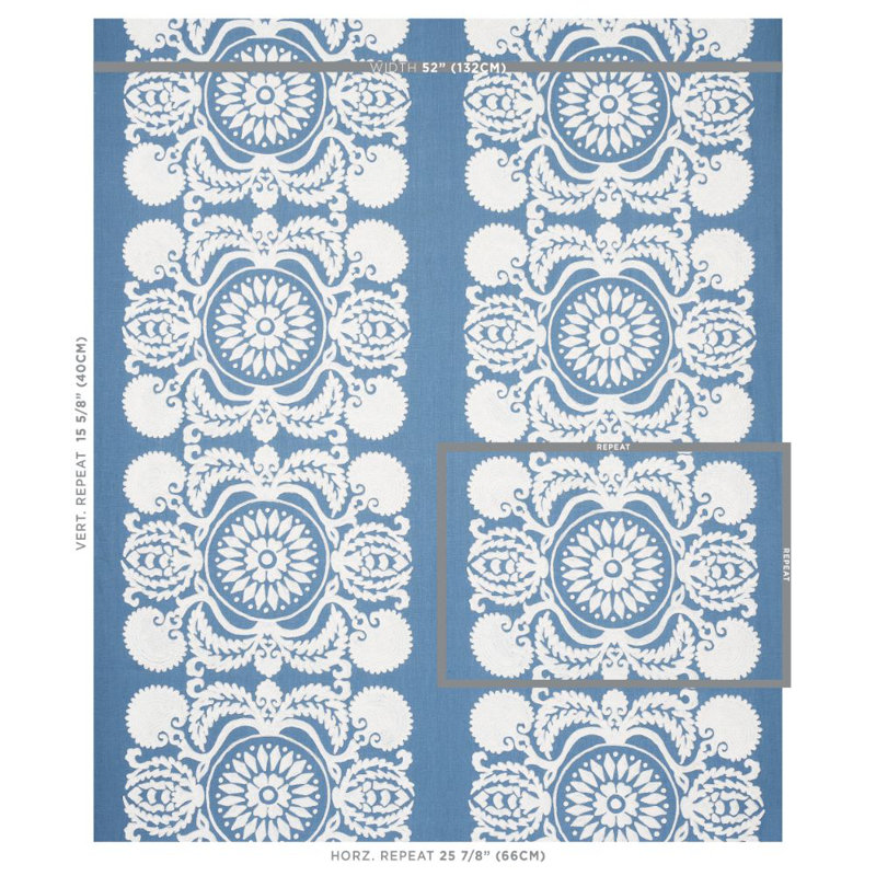 Tissu de broderie Castanet, Chambray