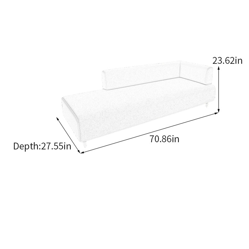 Luxueuse chaise longue moderne et éponge, Orienté à droite, Chenille beige