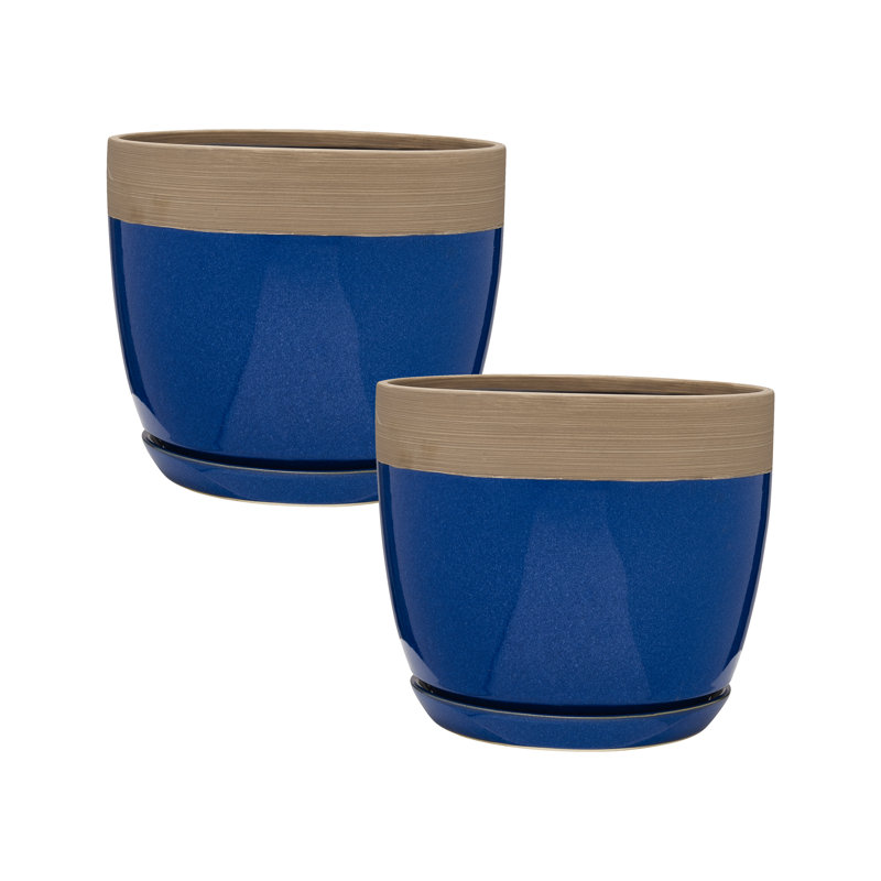 Ana Ceramic Pot Planter with Saucer