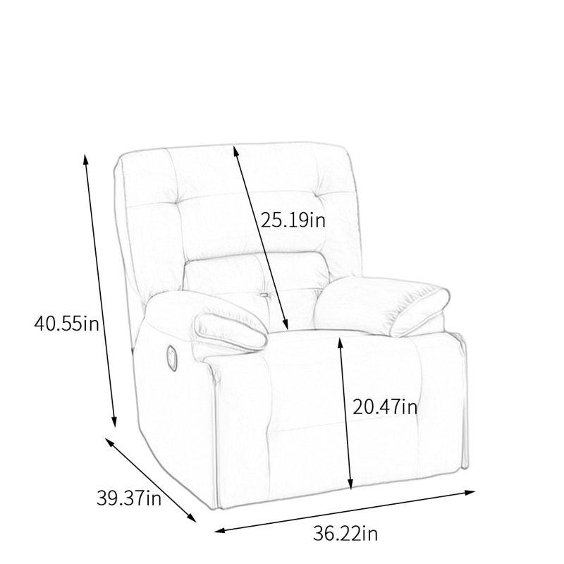 Fauteuil inclinable pivotant rembourré Smera, Orange