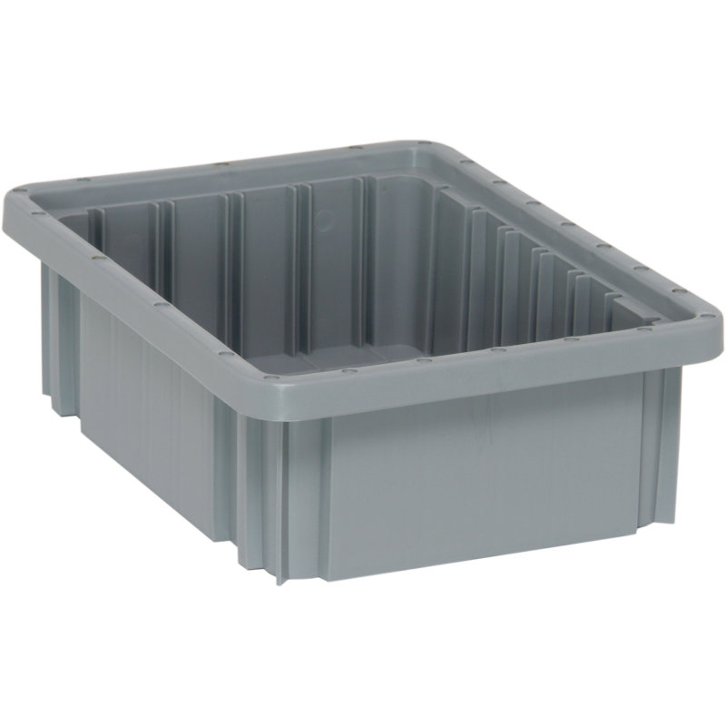 Dividable Grid Container, Gray, 2.5" H x 8.25" W x 11.88" D