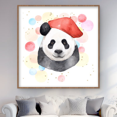 Artist Panda - Illustrative Framed Print for Bedroom Decor