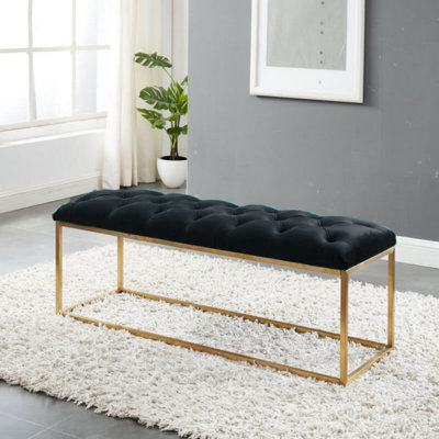 Velvet Upholstered Bench