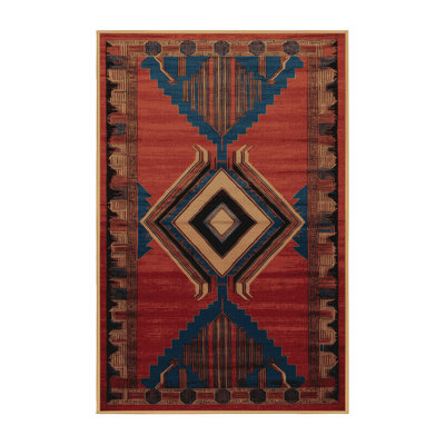 Machine Washable Art Deco Brown Area Rug