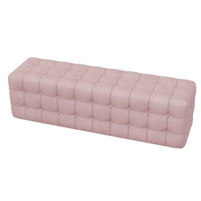 All Covered Velvet Upholstered Ottoman, Rectangular Footstool, Bedroom Footstool, No Assembly Required, Elegant And Luxurious