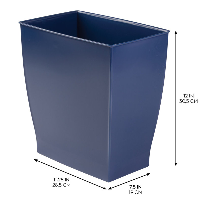 Ensemble de 4 petites poubelles de salle de bain rectangulaires iDesign, Bleu