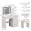Ensemble de coiffeuse 39,4 "avec tabouret et miroir DEL-210557307