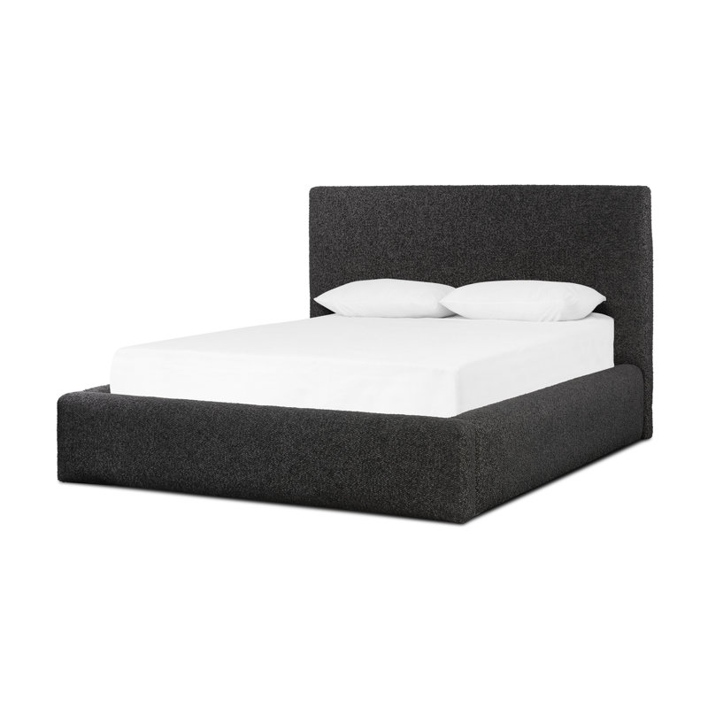 Lit tapissier Azar, Grand, Gris anthracite Lisbonne