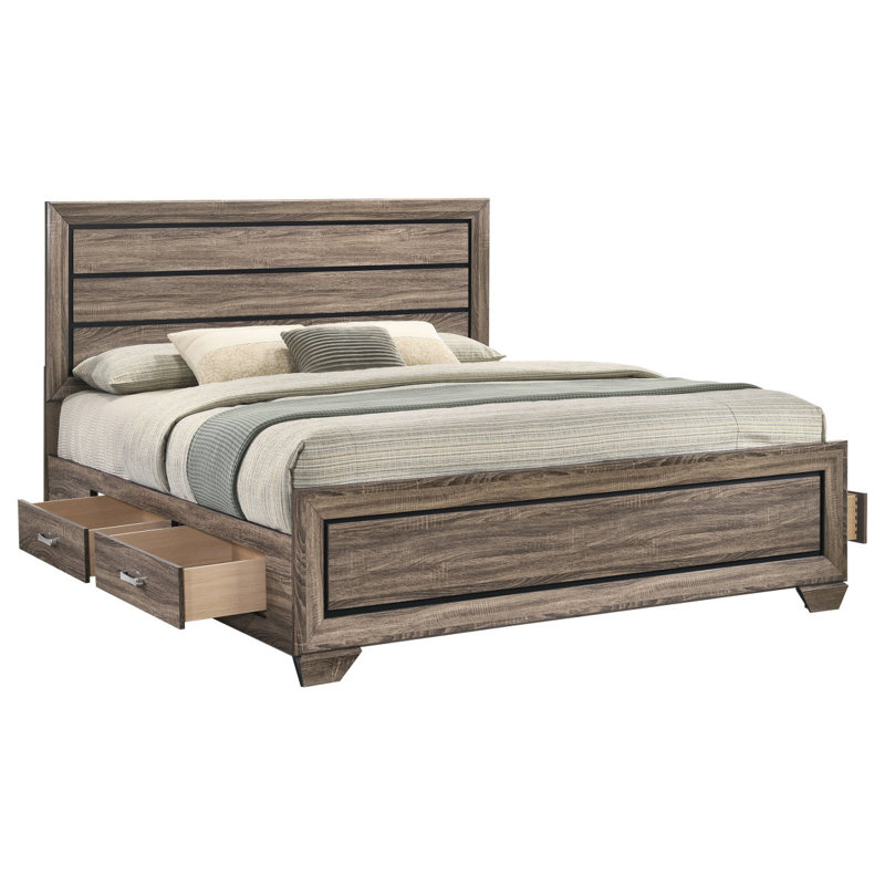 Très grand lit oriental taupe délavé Oatfield
