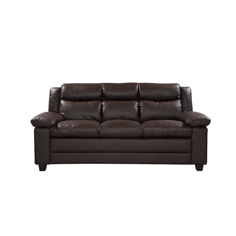 3 Seater Faux Leather Sofa, Brown
