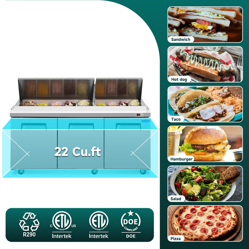 Daheat 22 Cubic Feet Prep Refrigerator