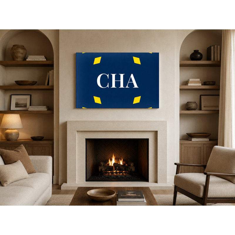Monogramme Charlotte Luxury Diamond - or, bleu marine, blanc, H 20 po x l 30 po