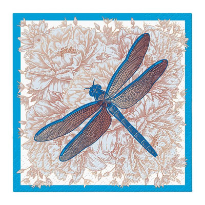 Set Of 20 Cocktail Size Dragonblue Napkins