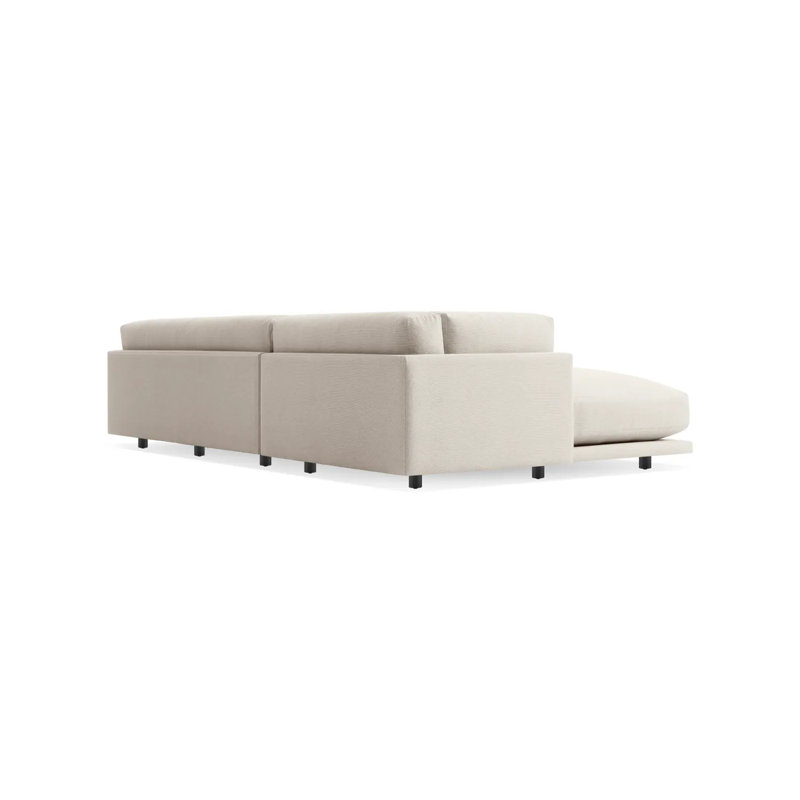 Sunday Chaise Sectional, Sanford Natural Linen, Right Hand Facing