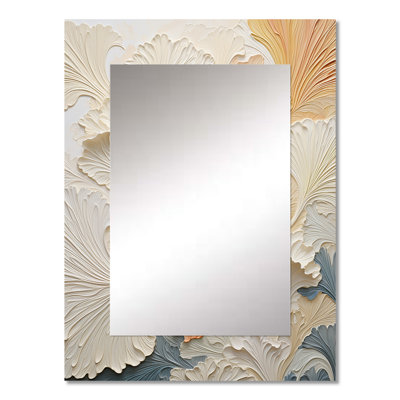 Modern Golden Beige Plam Tree - Coastal Wall Mirror