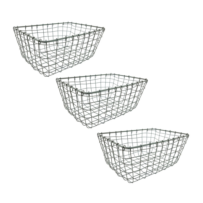 Ensemble de paniers en métal, H 5 po x l 13,5 po x P 9,5 po
