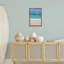 Toile flottante «Lone Sailboat Beach Tide» par Mary Lou Johnson-887427619-887427617