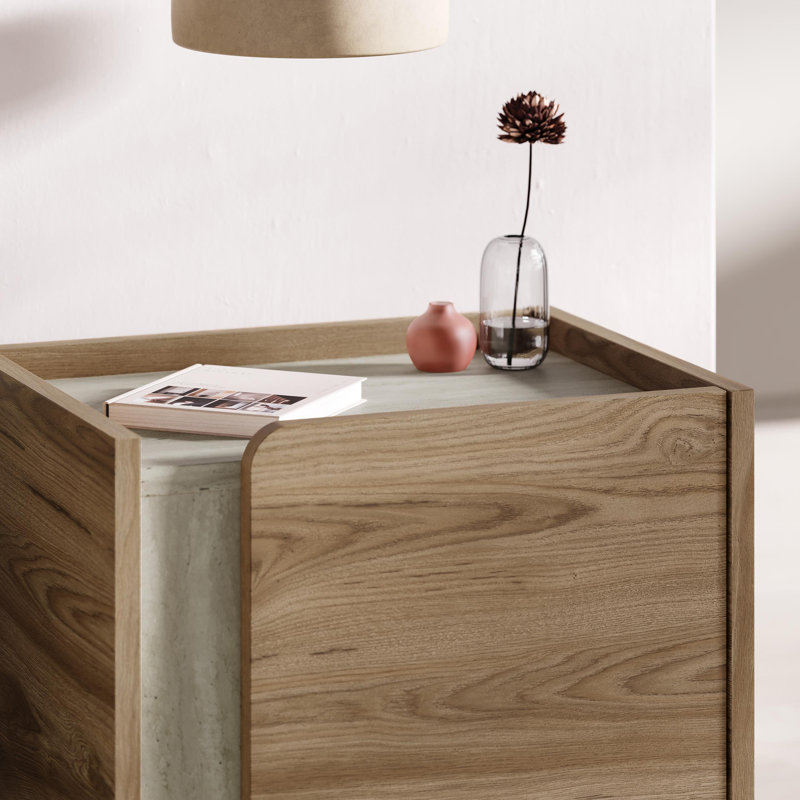 45.5cm W Manufactured Wood Bedside Table, Brown