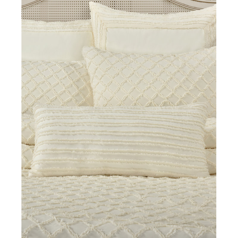 Lilith Cream Rectangular Polyester Boudoir Decorative Throw Pillow
