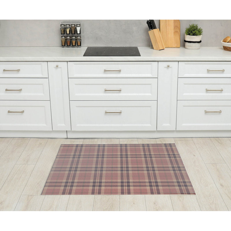 Tapis de cuisine Vinny, Rose / Mauve, Rectangulaire 2 pi x 3 pi